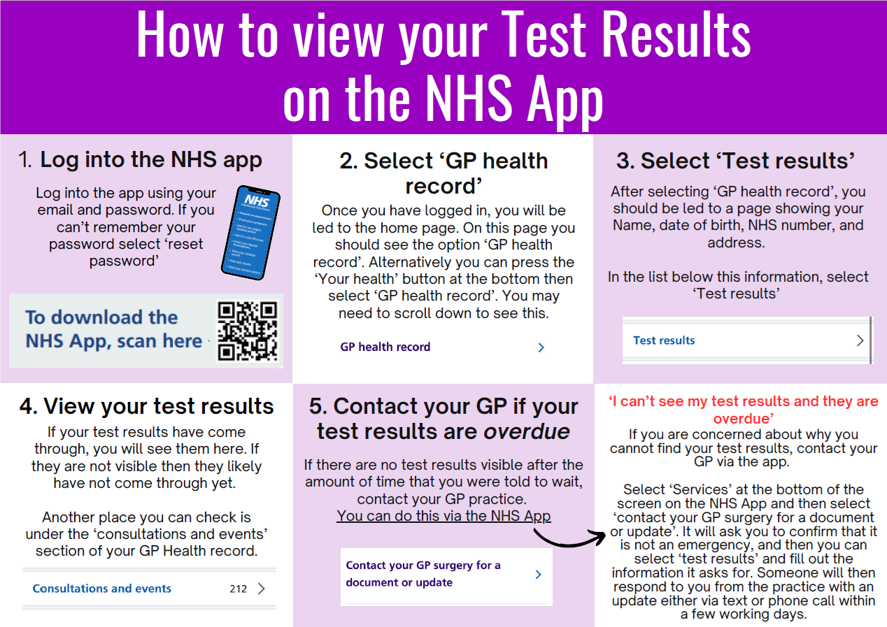 How to view your test results on the NHS app